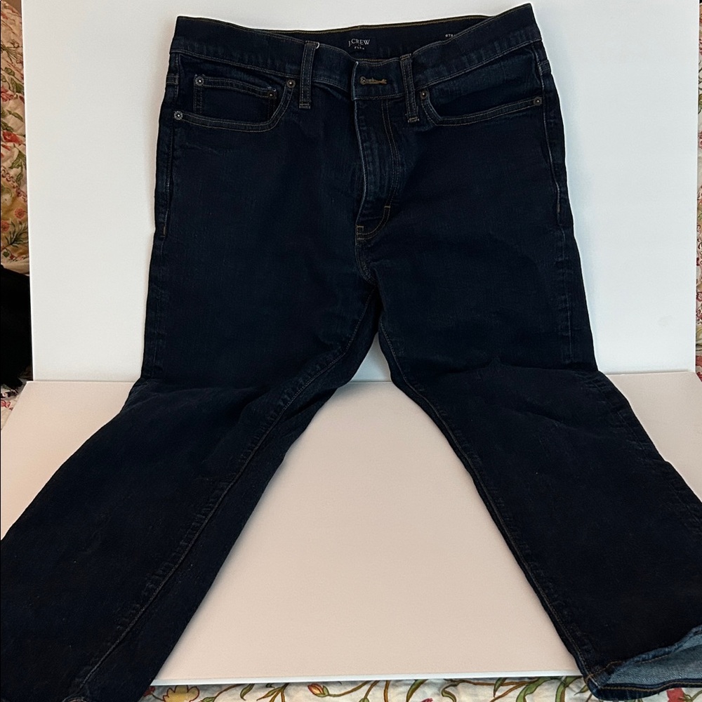 J. Crew Men's Straight Jeans in Dark Navy